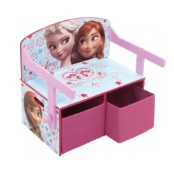 Bancuta cu Masuta Birou Disney Frozen Arditex Mobilier 2 in 1 pentru depozitare jucarii  din lemn 